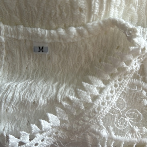 Gorgeous white peasant top medium boho angelic coquette romantic flower power - Picture 12 of 13